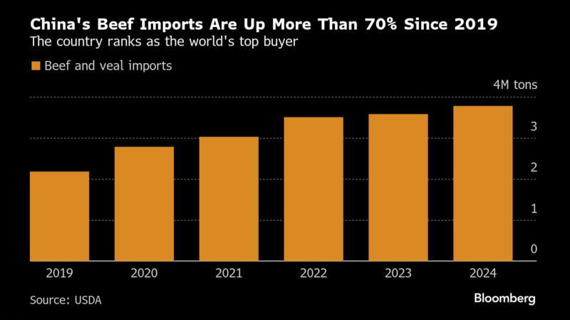 2019年以来中国牛肉进口激增70%以上